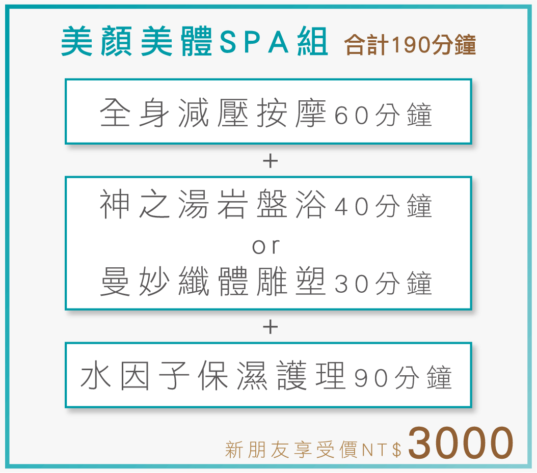 台北芳療體驗 美體美容spa課程 190分鐘 Spau佳利安美生館